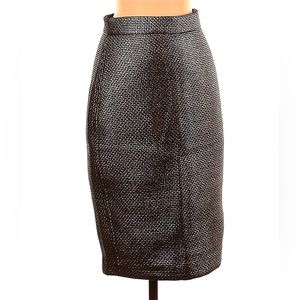 Banana Republic Gold Shimmer Coated Tweed Pencil Skirt for Holidays